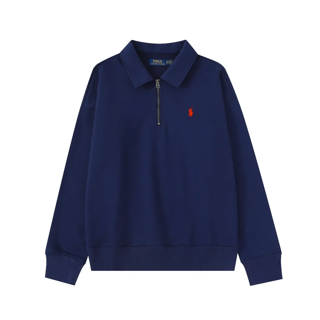 P260 #R99 Ralph Lauren pony logo eight-color half-zip lapel sweatshirt. Wear three times in one suit, easy to switch styles: Fully stand-up collar mode: crisp lapel three-dimensional windproof, taking into account warmth and cool lines, full of coolness ▫️Half-open lazy mode: slightly exposed collarbone, relaxed and comfortable | Pair with a shirt or high collar to show the intellectual atmosphere ▫️Full-open V-neck mode: Visually extends the neck-shoulder ratio | Stacking is more layered, hiding the flesh and making it look slimmer, making it easy to wear with a sense of luxury. Genderless design, shared wardrobe concept: White is gentle and elegant | Black is cool and slimming | Both colors can be used to create a couple CP look. 8 colors are available in the full line | From classic to soft | Meet all daily and occasion dressing needs Quality is reflected in the details: Micro-label logo embroidery | Loose but not procrastinating tailoring | High-grade fabrics ensure a comfortable fit. Easily manage various scenarios such as workplace commuting, weekend leisure, and date travel, effortless chic is the definition of effortless chic.  Color: Black White Navy Mint Green Khaki Pink Yellow Army Green Size: S M L